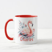 Persoonlijke Waterverf Flamingo Mok (Links)