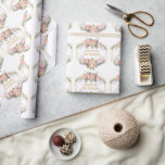 Persoonlijke Waterverf Floral Girly Chic Cadeaupapier<br><div class="desc">De gepersonaliseerde Elegant Waterverf Floral Girly Chic Wrapping Paper Gift Wrap kenmerkt een  gouden lijst met de bloemen van de waterverf en uw gepersonaliseerde naam in het centrum. Personaliseer door de tekst in het verstrekte tekstvakje uit te geven. Ontworpen door ©Evco Studio www.zazzle.com/store/evcostudio</div>
