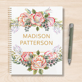 Persoonlijke Waterverf Floral Girly Chic Planner
