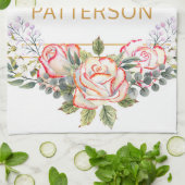 Persoonlijke Waterverf Floral Girly Chic Theedoek (Gevouwen)