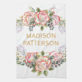 Persoonlijke Waterverf Floral Girly Chic Theedoek (Verticaal)