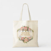 Persoonlijke Waterverf Floral Girly Chic Tote Bag (Achterkant)