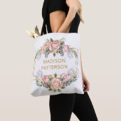 Persoonlijke Waterverf Floral Girly Chic Tote Bag (Dichtbij)
