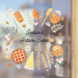 Persoonlijke Waterverf Gebak Bakkerij Bakker Raamsticker