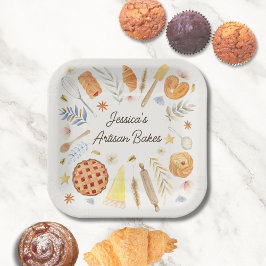 Persoonlijke Waterverf Gebak Bakkerij Papieren Bordje
