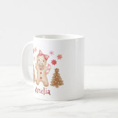 Persoonlijke waterverf-gingerbreadcookie koffiemok (Voorkant links)
