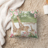 Persoonlijke waterverf giraffe groen kinderkamer kussen (Deken)