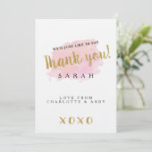 Persoonlijke Waterverf Hartelijk dank Bedankkaart (Staand voorkant)