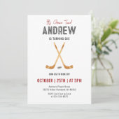 Persoonlijke Waterverf Hockey Verjaardagsfeestje Kaart (Staand voorkant)