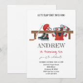 Persoonlijke Waterverf Hockey Verjaardagsfeestje Kaart (Voorkant / Achterkant)