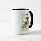 Persoonlijke waterverf hond van de Plott Mok (Voorkant rechts)