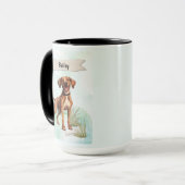 Persoonlijke waterverf hond van de Plott Mok (Voorkant links)