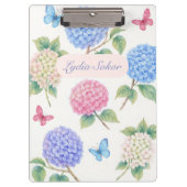 Persoonlijke Waterverf Hydrangea Bloemen Klembord (Voorkant)