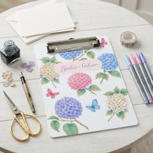 Persoonlijke Waterverf Hydrangea Bloemen Mini Klembord