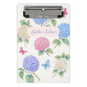Persoonlijke Waterverf Hydrangea Bloemen Mini Klembord (Voorkant)