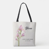 Persoonlijke Waterverf Iris Boodschappentas | Bloe Tote Bag (Achterkant)