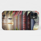 Persoonlijke Waterverf Japanse tempel, Greenery Case-Mate iPhone Case (Achterkant (horizontaal))