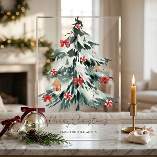 Persoonlijke Waterverf Kerstboom Acryl Bord