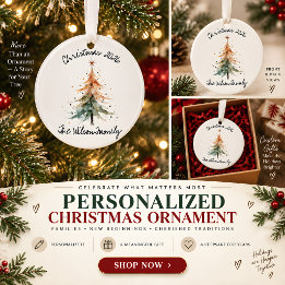 Persoonlijke waterverf kerstboom ornament