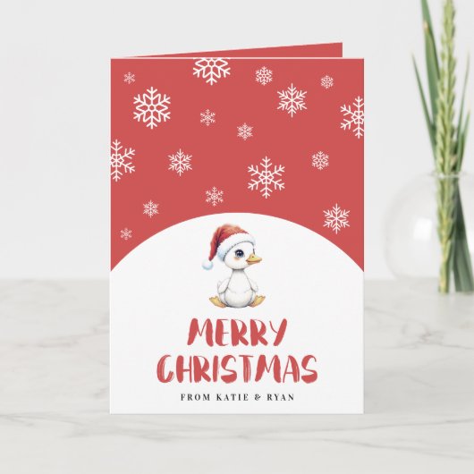 Persoonlijke waterverf Kerstgans Eend Kaart (Voorkant)