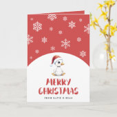Persoonlijke waterverf Kerstgans Eend Kaart (Gele Bloem)