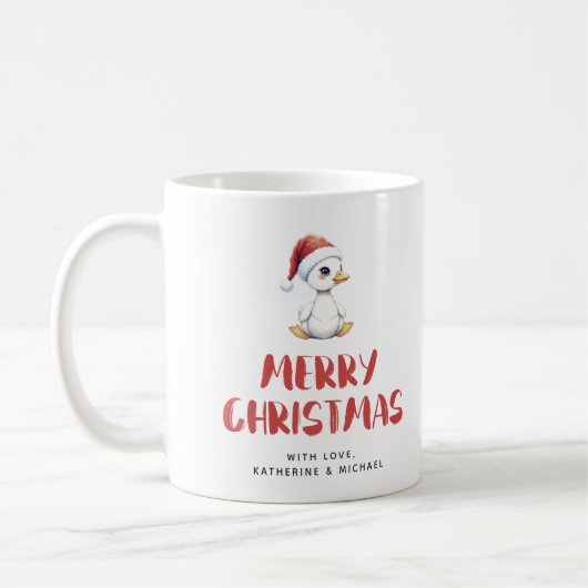 Persoonlijke waterverf Kerstgans Eend Koffiemok (Links)