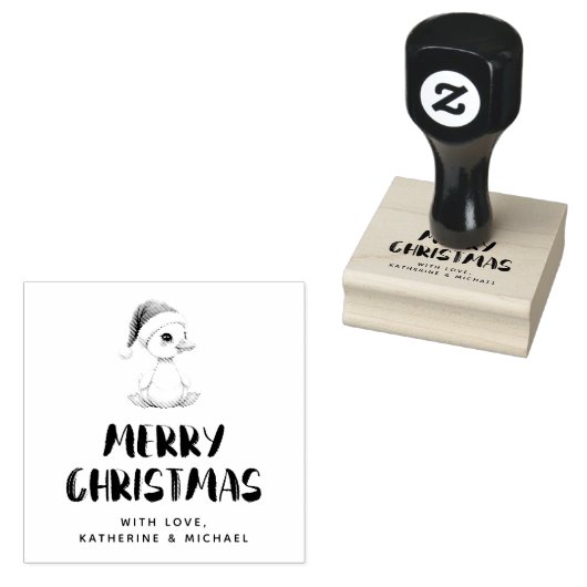Persoonlijke waterverf Kerstgans Eend Rubberstempel (Gestempeld)