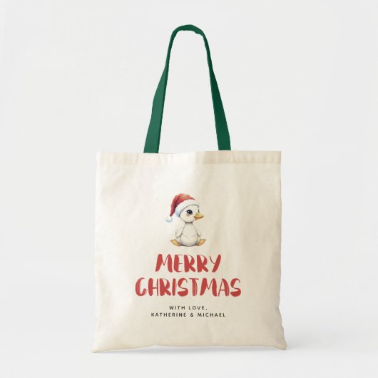 Persoonlijke waterverf Kerstgans Eend Tote Bag (Voorkant)