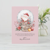 Persoonlijke Waterverf Kerstman Sneeuwbol Feestdagenkaart (Staand voorkant)