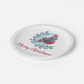 Persoonlijke Waterverf kerstvogel op de maan Nap Papieren Bordje (Gekanteld)