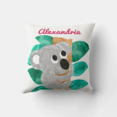 Persoonlijke Waterverf Koala Beer Animal Girls Kussen (Achterkant)