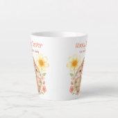 Persoonlijke Waterverf Konijn Gelukkig Pasen Latte Mok (Voorkant)