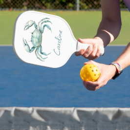 Persoonlijke Waterverf Krab aan de Kust Pickleball Paddle