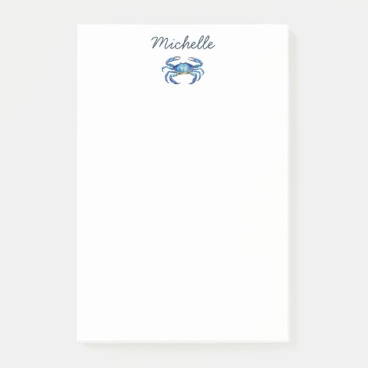 Persoonlijke waterverf krab zomer strand post-it® notes (Voorkant)