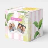 Persoonlijke Waterverf Lemonade Cupcake Streep Bedankdoosjes (Voorkant Zijde)