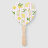 Persoonlijke Waterverf Lemonade Cupcake Streep Handwaaier (Achterkant)