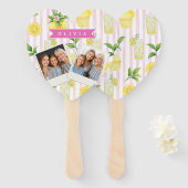 Persoonlijke Waterverf Lemonade Cupcake Streep Handwaaier (Voorkant en achterkant)