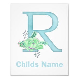 Persoonlijke Waterverf Letter R Fotoprint Foto Afdruk
