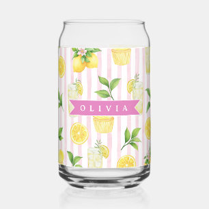 Persoonlijke Waterverf Limonade Cupcake Streep Blikvorm Glas