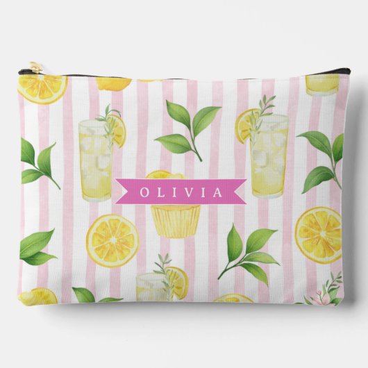 Persoonlijke Waterverf-Limonade Cupcake Streep Etui (Voorkant)