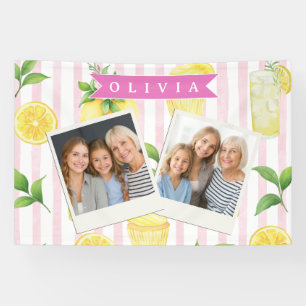 Persoonlijke Waterverf-Limonade Cupcake Streep Spandoek