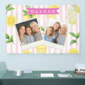 Persoonlijke Waterverf-Limonade Cupcake Streep Spandoek (Beurs)