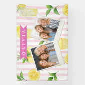 Persoonlijke Waterverf-Limonade Cupcake Streep Spandoek (Verticaal)