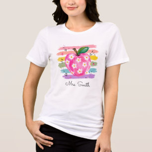 Persoonlijke waterverf madeliefje appel Tri-Blend shirt