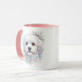 Persoonlijke Waterverf Maltezer Hond Mok (Voorkant links)