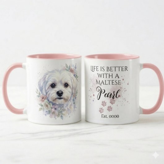 Persoonlijke Waterverf Maltezer Hond Mok