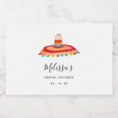 Persoonlijke Waterverf Mexicaanse Sombrero Likeurfles Etiket (Enkel label)