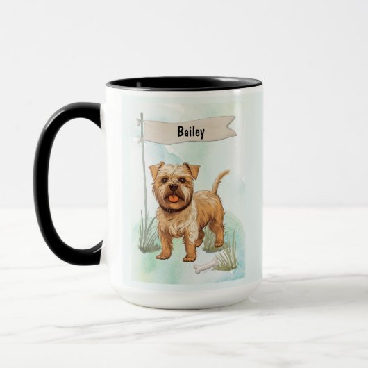 Persoonlijke waterverf Norfolk Terrier-hond Mok (Links)