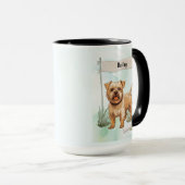 Persoonlijke waterverf Norfolk Terrier-hond Mok (Voorkant rechts)