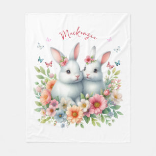 Persoonlijke waterverf Paashaas Fleece Deken